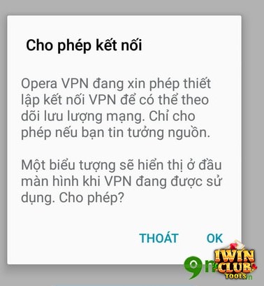 Cho phép ứng dụng Opera VPN kết nối trên thiết bị 